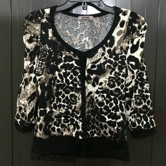 Leopard Animal Print Cardigan Size S - Picture 1 of 3